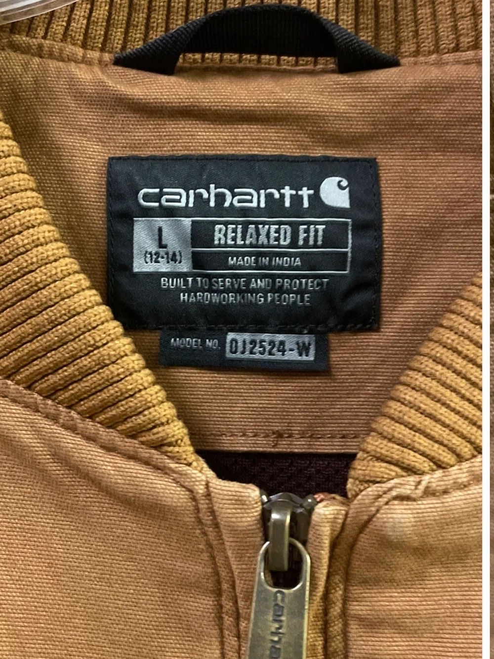 Carhartt Women's Crawford Bomber Jacket Brown Rugged Flex Mesh Lined Sz L - Picture 2 of 5